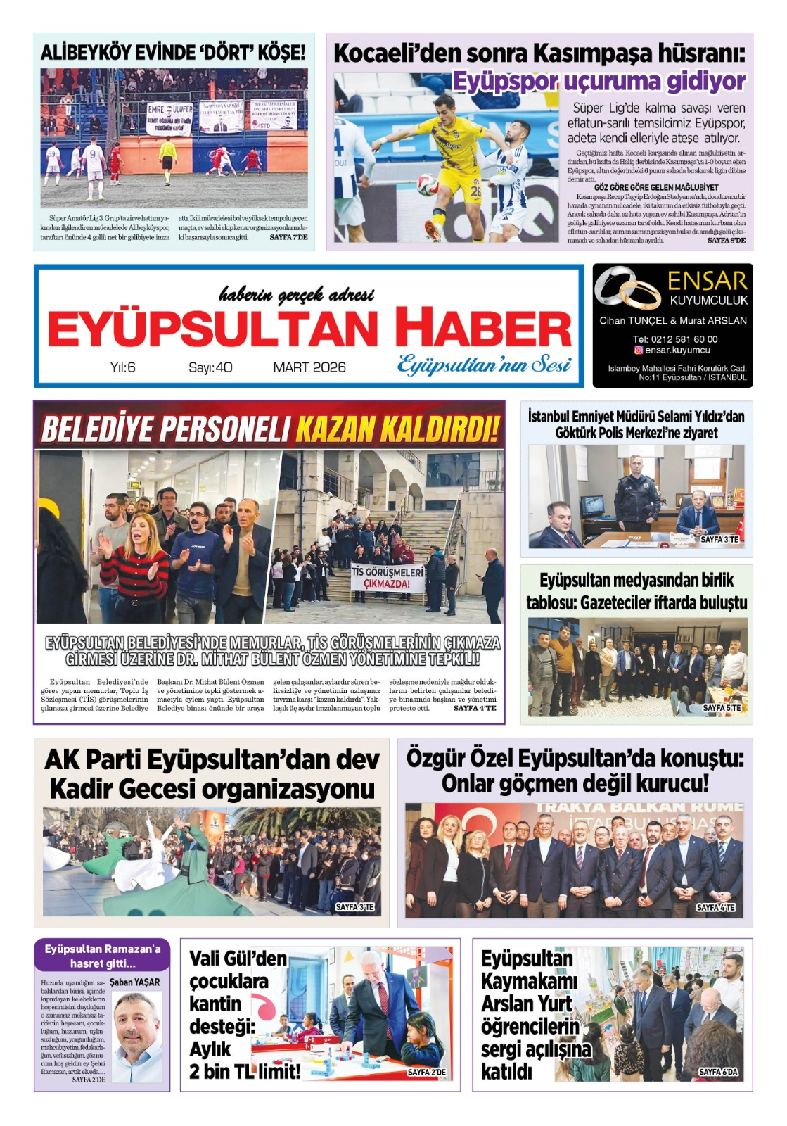 Eyüpsultan Haber Gazetesi yeni sayısı...