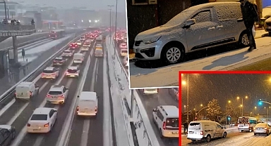 İstanbul'da kar yağışı başladı: Şehir adeta beyaza büründü