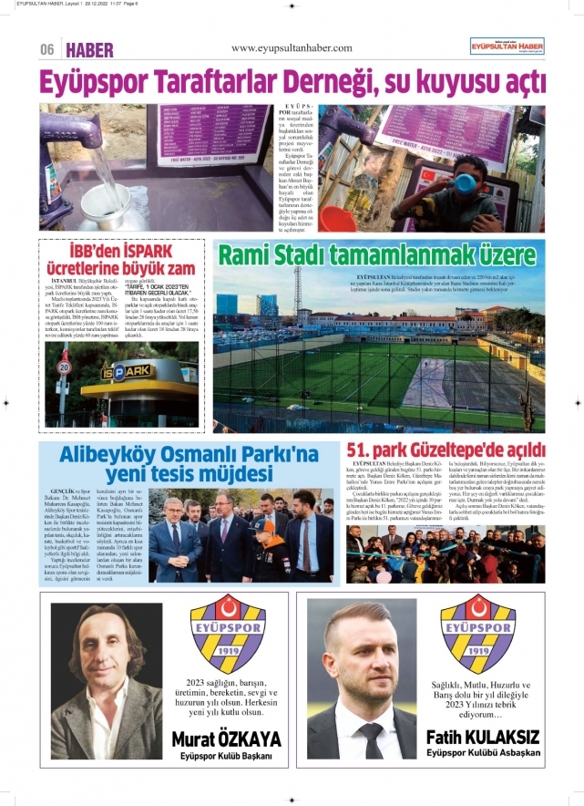 Yeni sayımız çıktı. Eyüpsultan Haber Gazetesi 13. Sayısı