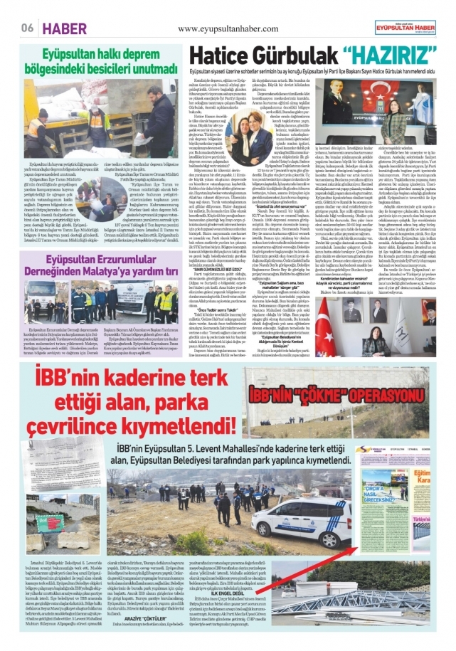 Eyüpsultan Haber Gazetesi yeni sayısı çıktı
