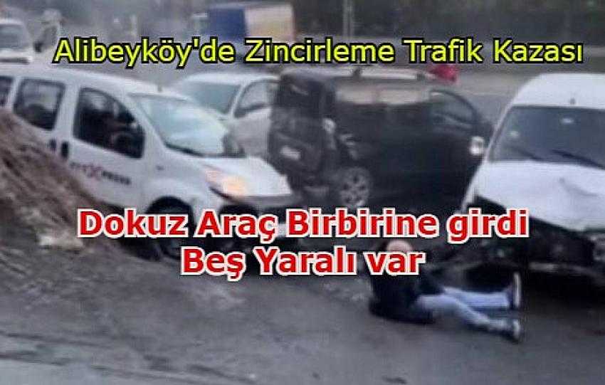 Eyüpsultan'da 9 aracın karıştığı trafik kazasında 5 kişi yaralandı - Eyüpsultan Haber