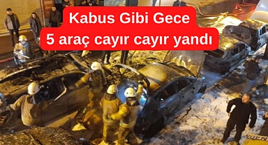 İstanbul’da Beş araç alev alev yandı