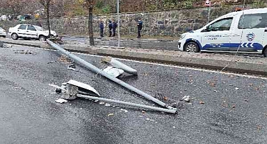 Eyüpsultan'da kaygan yol kazaya sebep oldu