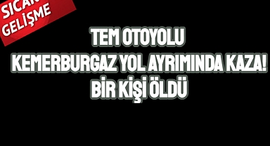 TEM Otoyolu Kemerburgaz yol ayrımında kaza! 1 kişi öldü