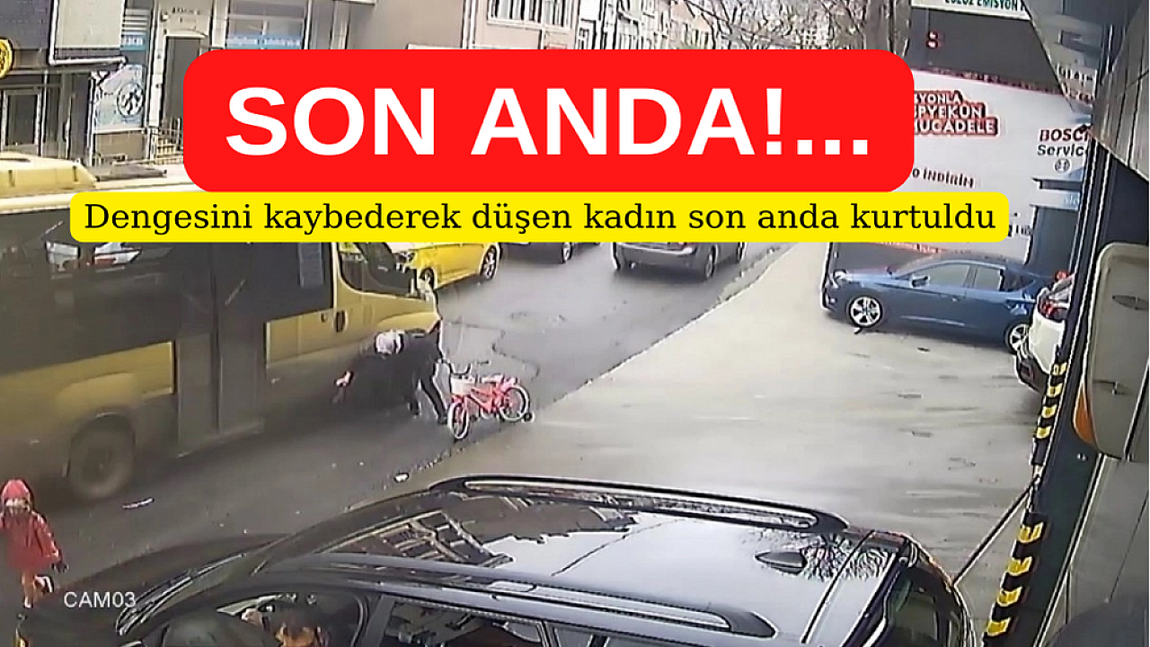 Dengesini kaybetti, minibüsün altında kalmaktan son anda kurtuldu