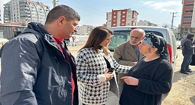 Gülsüm Polat, deprem bölgelerinde inceleme yaptı.