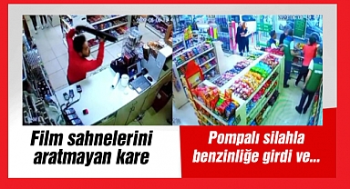 Akaryakıt istasyonunda pompalı tüfekli saldırıyı polis engelledi