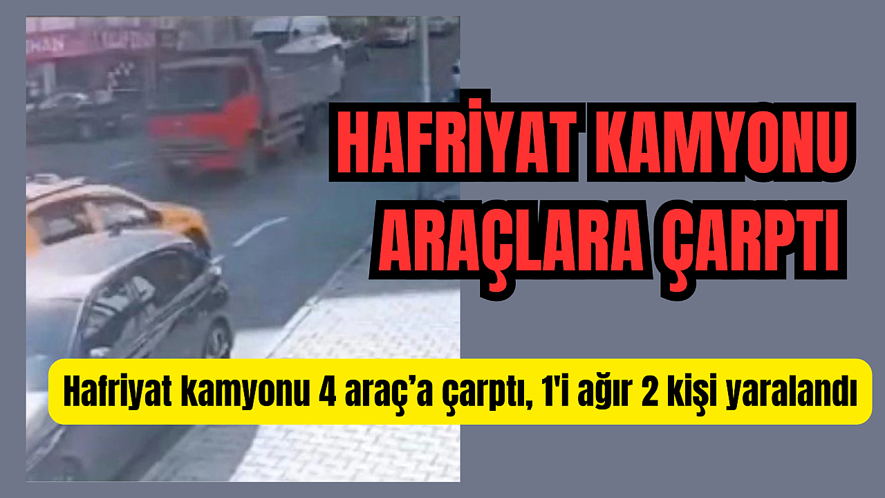 Hafriyat Kamyonu Park Halindeki Araçlara Çarptı