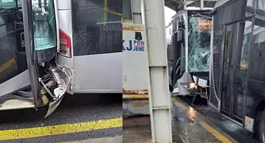 İstanbul'da iki metrobüs çarpıştı