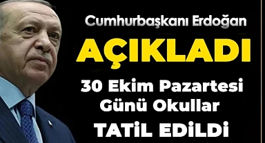 Sondakika.! 30 Ekim Pazartesi günü okullar tatil edildi
