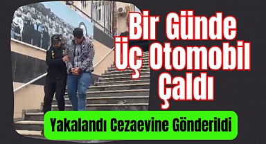 Bir Günde 3 Otomobil Çalan Hırsız Yakalandı