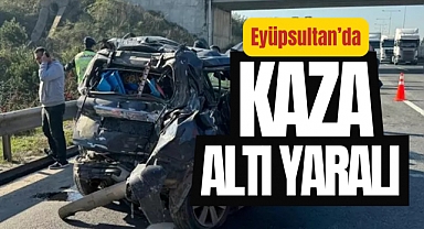 Eyüpsultan'da tır ile otomobil kaza yaptı! 6 kişi yaralı
