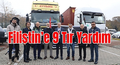 Eyüpsultan’dan Filistin’e 9 tır yardım gönderildi