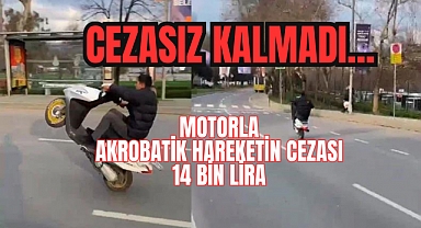 Eyüpsultan'da akrobatik hareketler yapan motosikletliye ceza