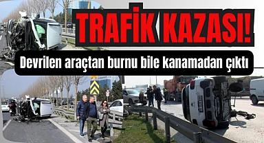 Telefonda mesaja baktı, otomobiliyle takla attı