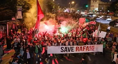 Eyüpsultan'da Gazze'ye destek yürüyüşü