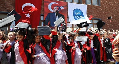 Eyüpsultan Belediyesi Anaokulları ve Akademisi kep atma töreni düzenledi