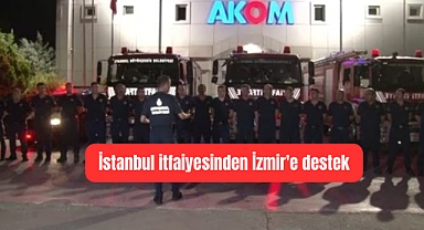 İstanbul itfaiyesi İzmir'deki yangına destek için yola çıktı