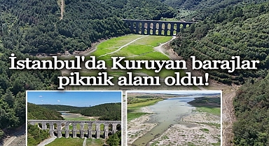Kuruyan Alibey barajı piknik alanı oldu