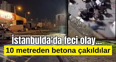 İstanbul’da feci olay: İki arkadaş 10 metreden betona çakıldı!