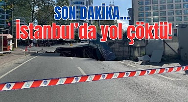 SON DAKİKA... İstanbul Sarıyer'de yol çöktü!