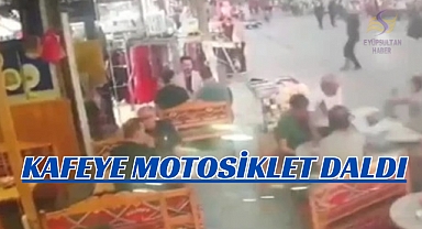 İstanbul'da motosiklet sürücüsü kafeye daldı