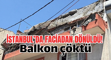 İstanbul'da üç katlı binanın balkonu çöktü