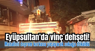Eyüpsultan’da sokağa dalan vinç dehşet saçtı: Mahalleli sokağa döküldü