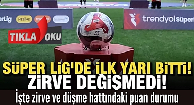Süper Lig'de ilk yarı tamamlandı: İşte zirve ve düşme hattındaki puan durumu