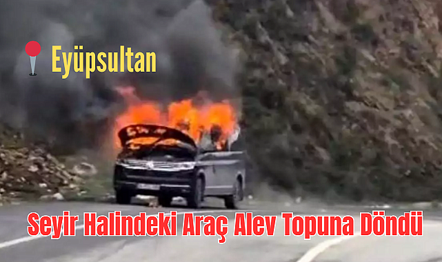 Eyüpsultan'da Seyir Halindeki Panelvan Alevlere Teslim Oldu