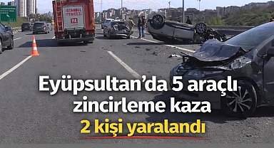 Eyüpsultan’da 5 araçlı zincirleme kazada 2 kişi yaralandı
