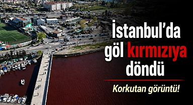 İstanbul’da göl kırmızıya döndü: Korkutan görüntü