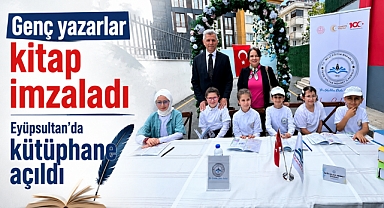 Genç yazarlar kitap imzaladı: Eyüpsultan'da kütüphane açıldı