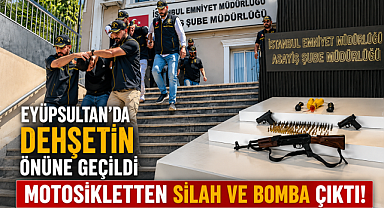 Eyüpsultan'da büyük şok: Motosikletten kaleşnikof çıktı!