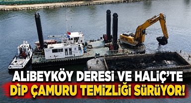 Haliç'i besleyen derelerdeki dip çamuru temizliği sürüyor!
