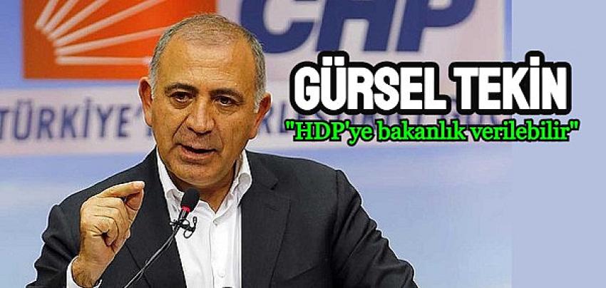 CHP milletvekili Gürsel Tekin, 'HDP'ye bakanlık verilebilir'