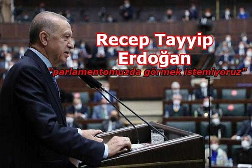 Cumhurbaşkanı Erdoğan: PKK terör örgütünün uzantılarını mecliste görmek istemiyoruz