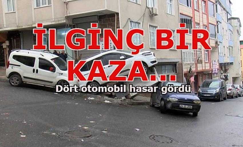 Gaziosmanpaşa'da akılalmaz kaza! 4 otomobil hasar gördü | Eyüpsultan Haber