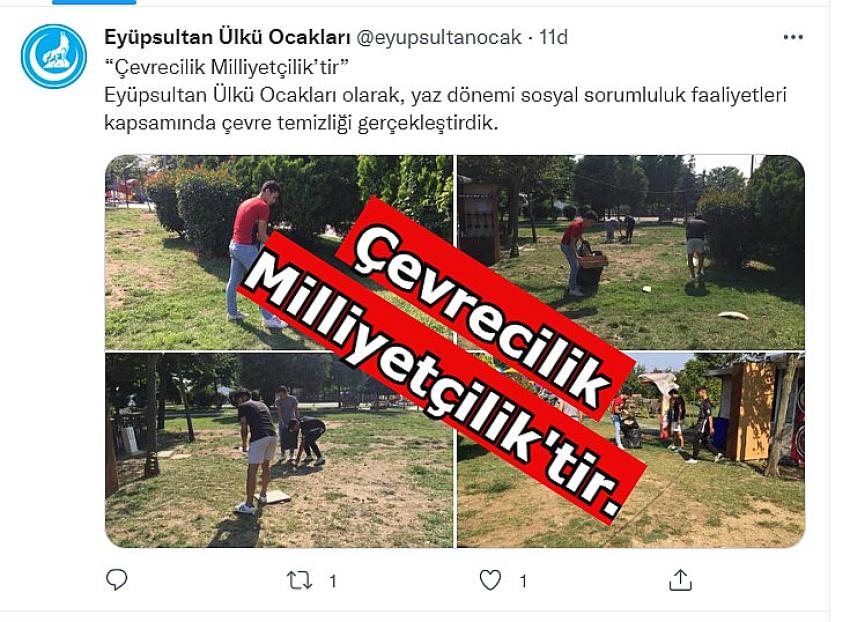 Eyüpsultan Ülkü Ocakları'ndan Çevre Temizlik Faaliyeti