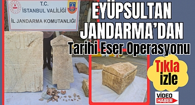 Eyüpsultan Jandarma Roma dönemine ait lahit ele geçirdi. 5 gözaltı var