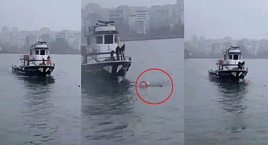 Haliç'de hareketli anlar: Denize düşen kadın boğulmaktan son anda kurtuldu